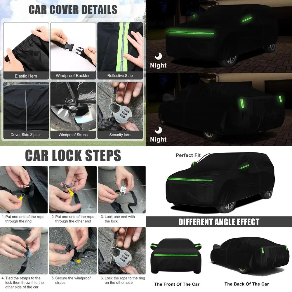 

Universal Waterproof Car Cover for 2021-2024 Ioniq 5 Models, 210T Cotton Lining with Zipper and Charging Port Access, Protects f