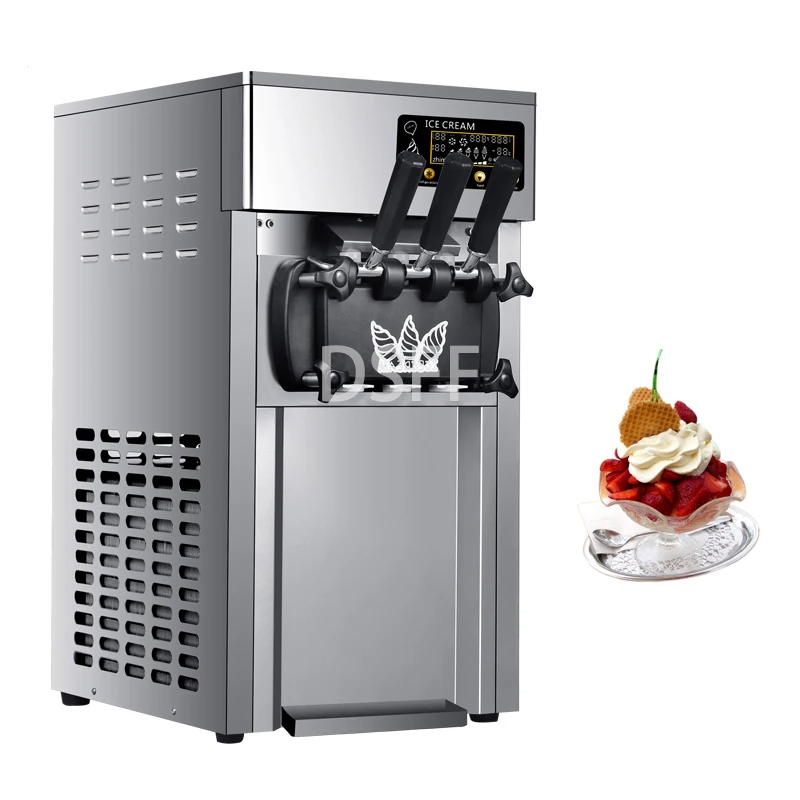 

Commercial Ice Cream Machine With Three Mixed Flavors And a Small Frozen Yogurt Maker