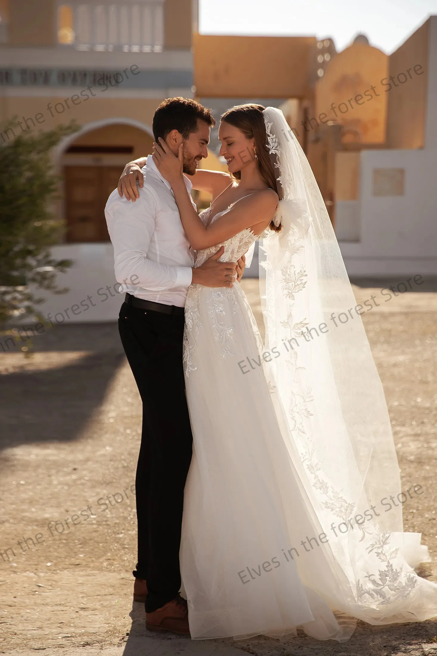 여성을위한 로맨틱 라인 신부 가운 맞춤형 연인 공식 웨딩 드레스 우아한 레이스 아플리케 Vestidos De Mariee