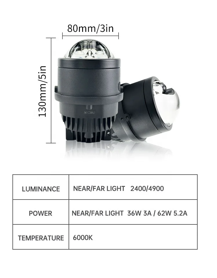 Bombillas LED superbrillantes de haz único de 12V, proyector de luz, luces antiniebla, láser led para coche