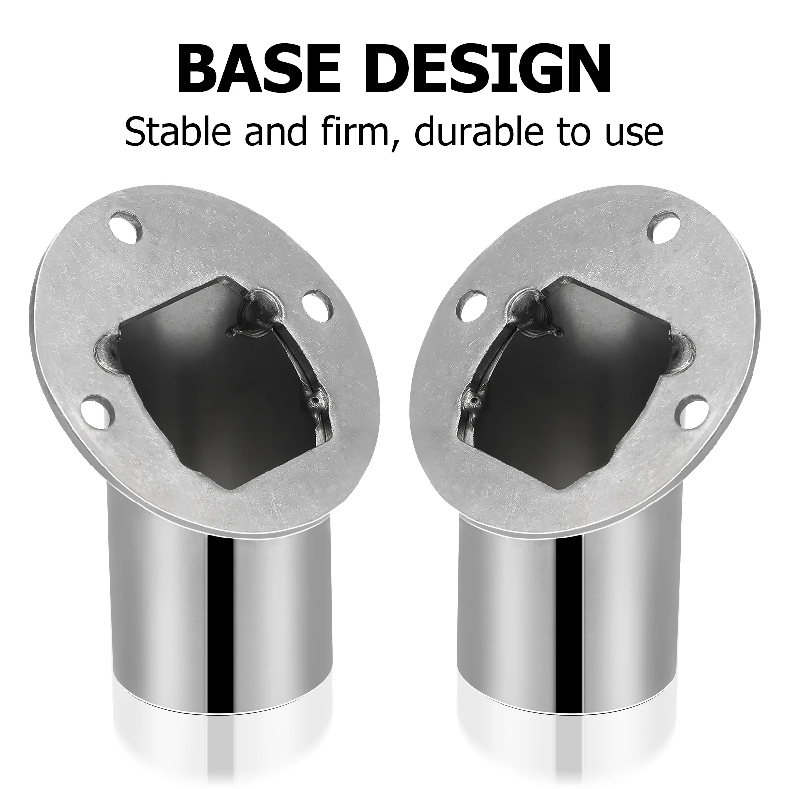 2 Pcs Bevel Angle Flange Base Wardrobe Rod Socket Brackets for Shelves Closet Curtain Pole Support Holder Shower