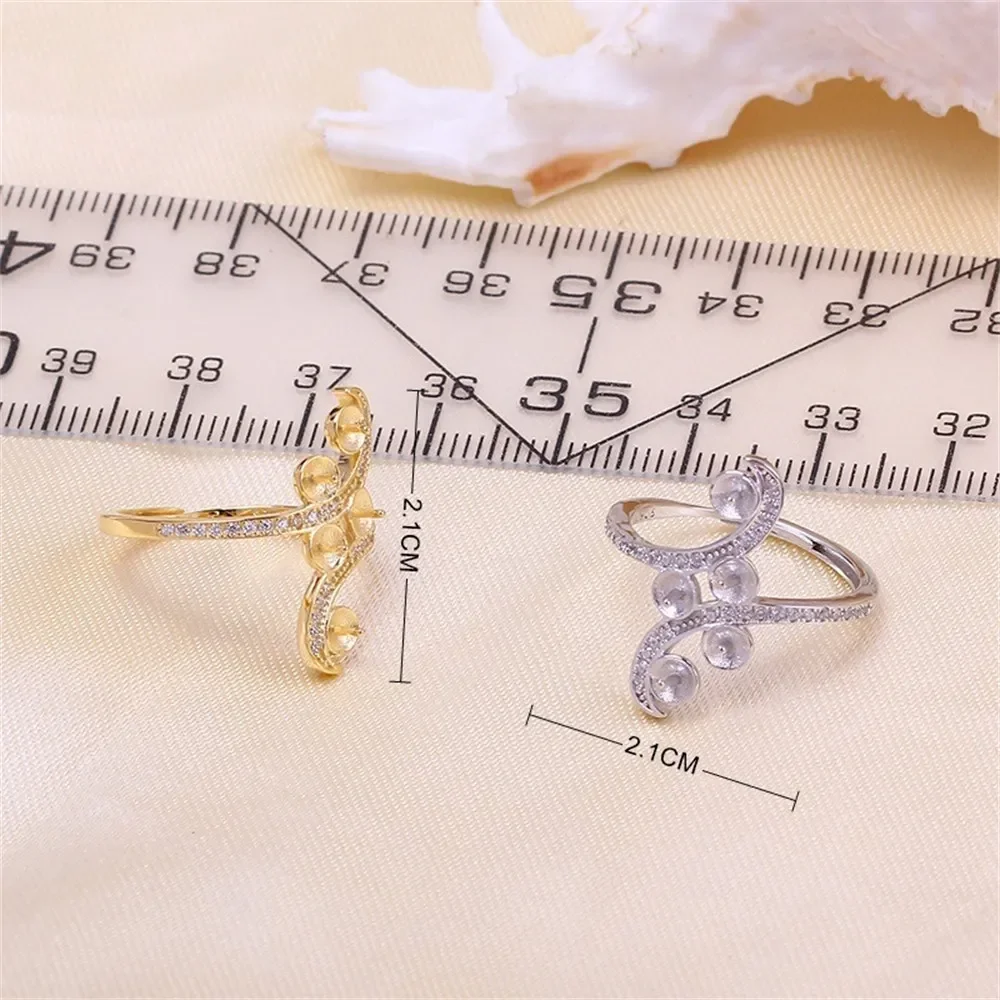 Solid S925 Sterling Silver Pearl Ring Settings Findings & Accessories  for Jewelry Making Bulk Wholesale Craft Supplies No Pearl