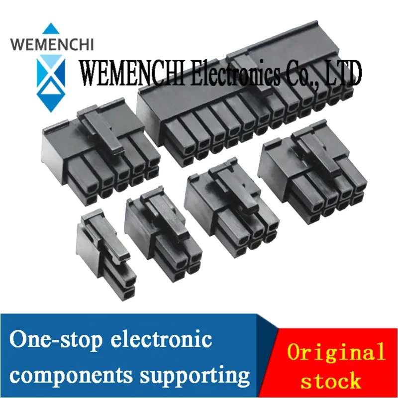 10pcs 5557 Black 4.2mm Pitch Male Housing Connector 2P4P6P8P10P-24P  Automotive Wiring Harness Male Shell for PC PCI-E Power