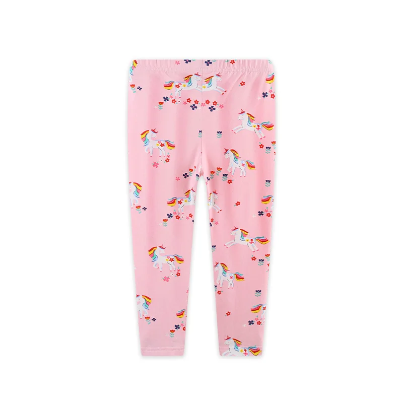 Cute Unicorn Print Girls Leggings Soft Cotton Comfortable Elastic Pants Fashion European American Style Autumn 2025 New