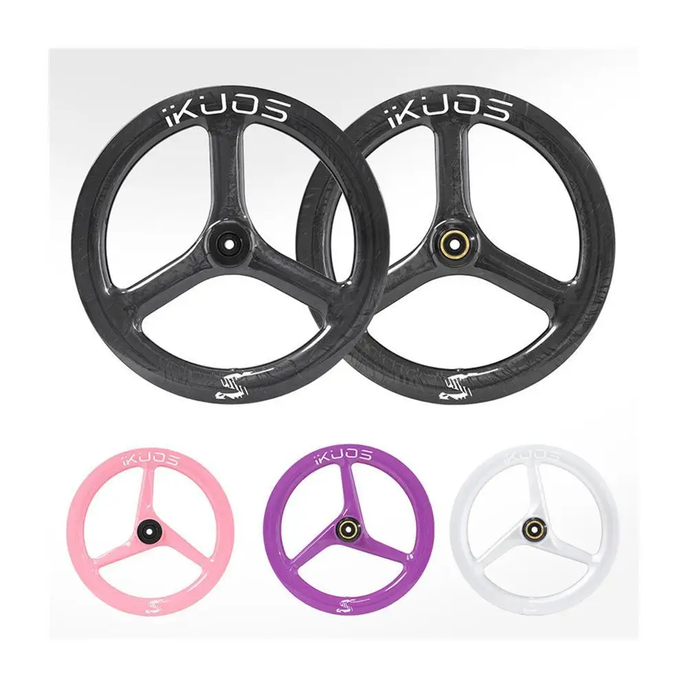 Ikuos For NEO Bicycle 349/406 Center-Lock Thru Axle Wheels Carbon Fiber Tri-Spoke Wheelset