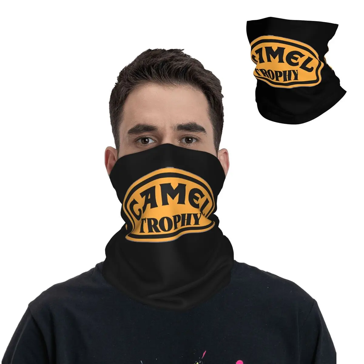 

Trophy Logo Bandana Neck Gaiter Motorcycle Club Camel Face Scarf Running Unisex Adult All Season