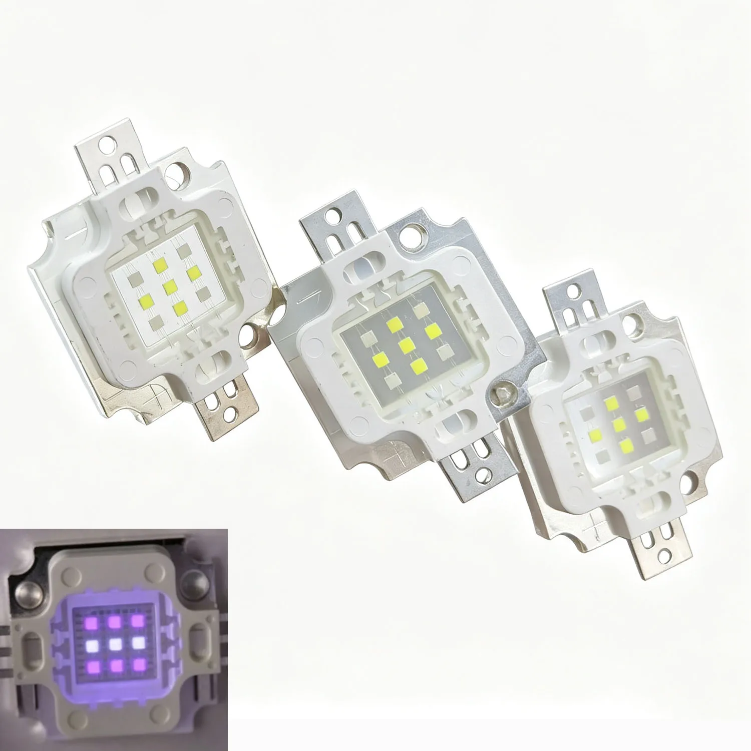 10W mixed cold white 10000K+royal blue 450nm/UV 395nm high-power LED plant growth aquarium light bulb 5pcs
