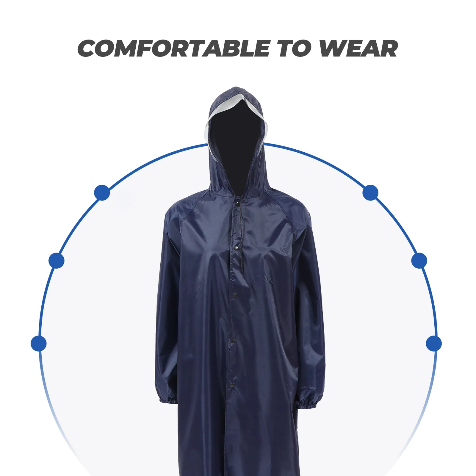 

Long Length Raincoat Oxford Cloth Adult Hoodie Whole Body Outdoor Camping Poncho Reflective Straps Heat Insulation