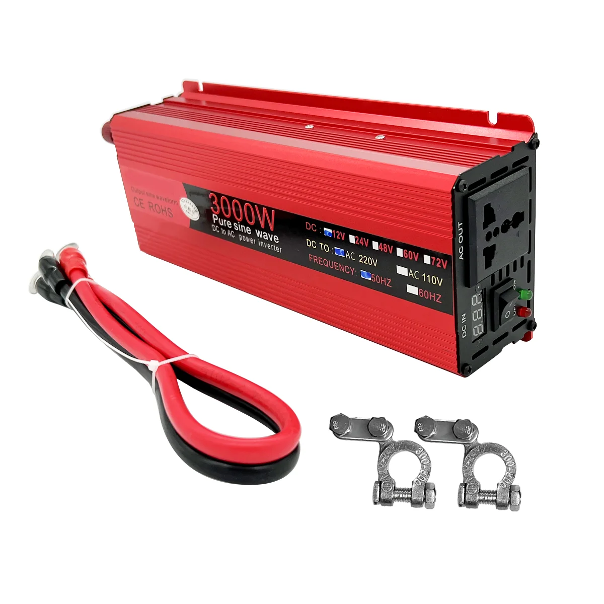 Pure Sine Wave Inverter 3000W 2200W  12V~24V 60HZ Pure Sine Inverter Converter For Home Car