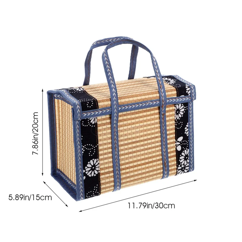 Cesta de regalo de bambú para Picnic, cesta de almacenamiento tejida a mano, organización al aire libre