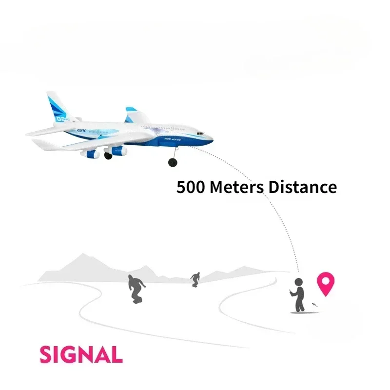 Aereo RC G2 Modello di aereo Aliante in schiuma ad ala fissa Batteria a lunga durata con illuminazione Droni Modello di aereo Giocattoli per bambini