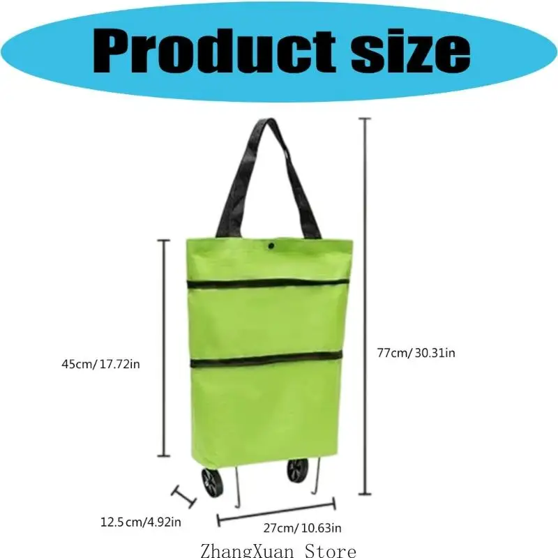 Rolltasche mit großem Fassungsvermögen, faltbare Einkaufswagenträger mit Rollenunterstützung für Marktausflüge und – Detail 6