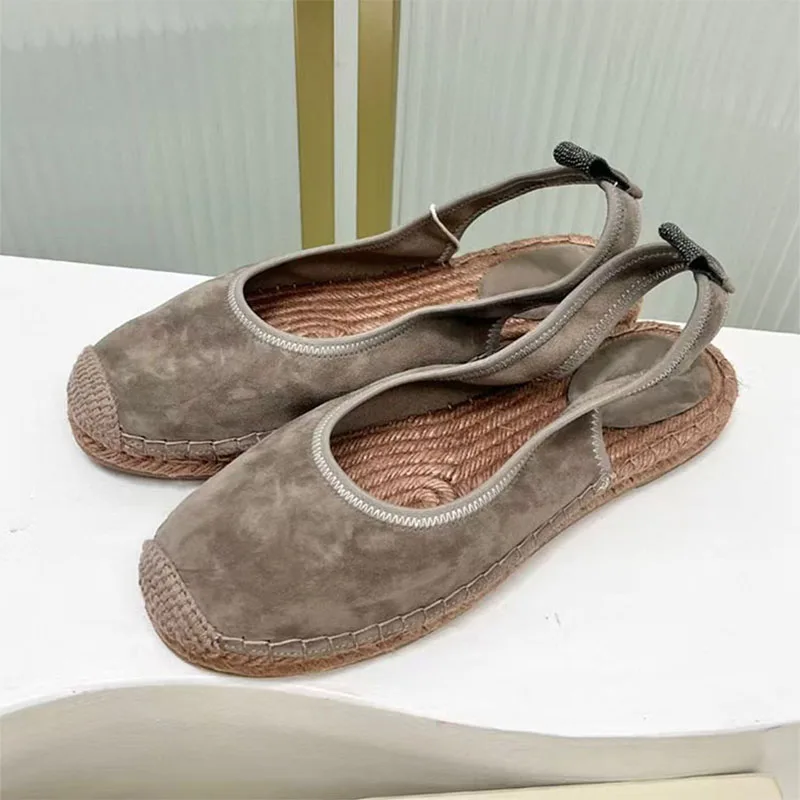 

Новые замшевые летние туфли, женские повседневные туфли на плоской подошве с круглым носком и бусинами, удобные лоферы, уличная прогулочная обувь, женская обувь