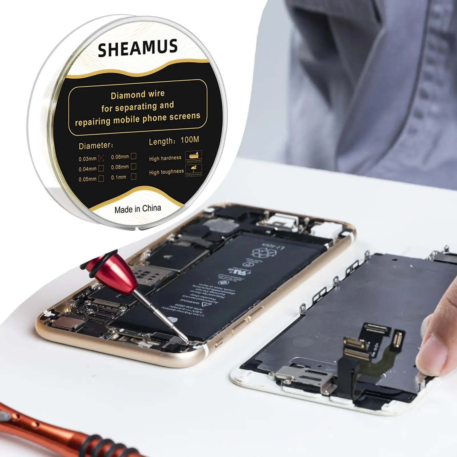 Разделительный провод для экрана 328,08 футов, разделительный провод для ремонта экрана 0,03 мм-0,08 мм, точный шнур, пила, аксессуары для мобильных телефонов
