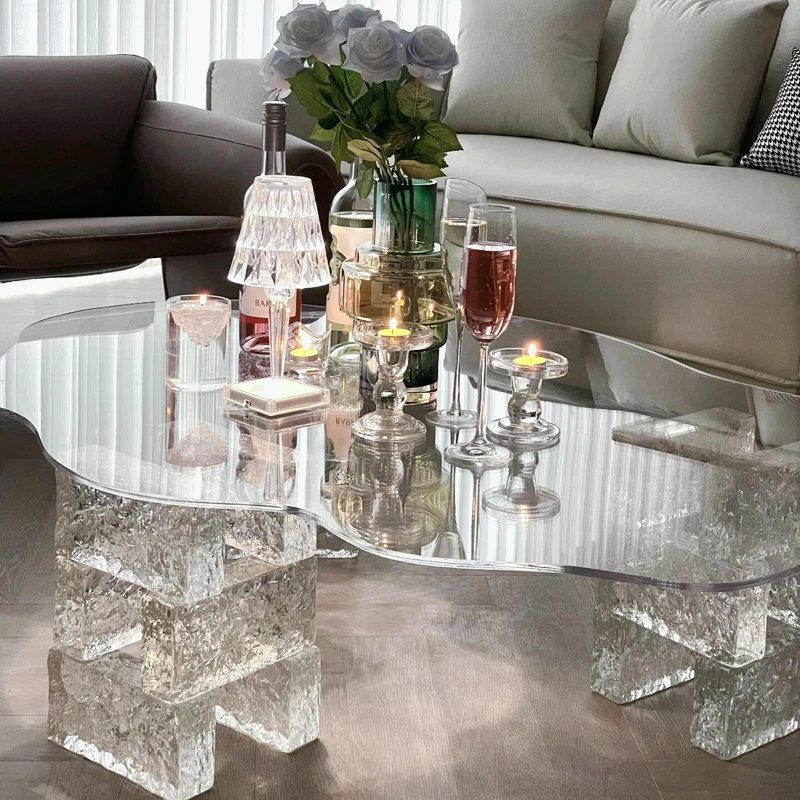 Nordic creative cloud coffee table acrylic transparent living room Internet celebrity light luxury irregular special-shaped comb