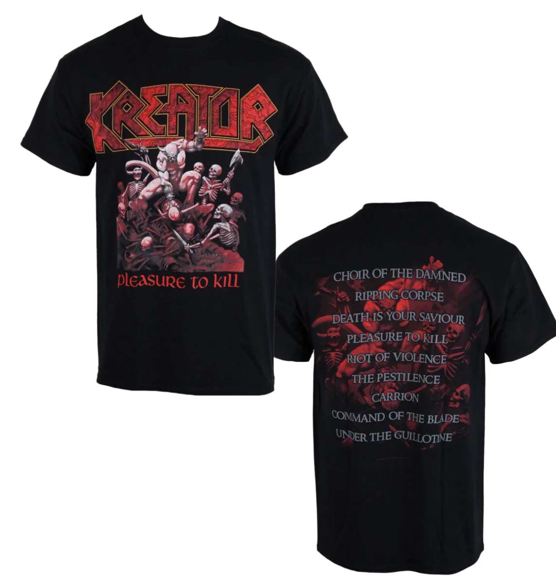Camiseta con patrones artísticos de Kreator PLEASURE TO KILL, camiseta de moda de verano para hombres y mujeres, camiseta de algodón informal de estilo callejero, camiseta clásica de banda