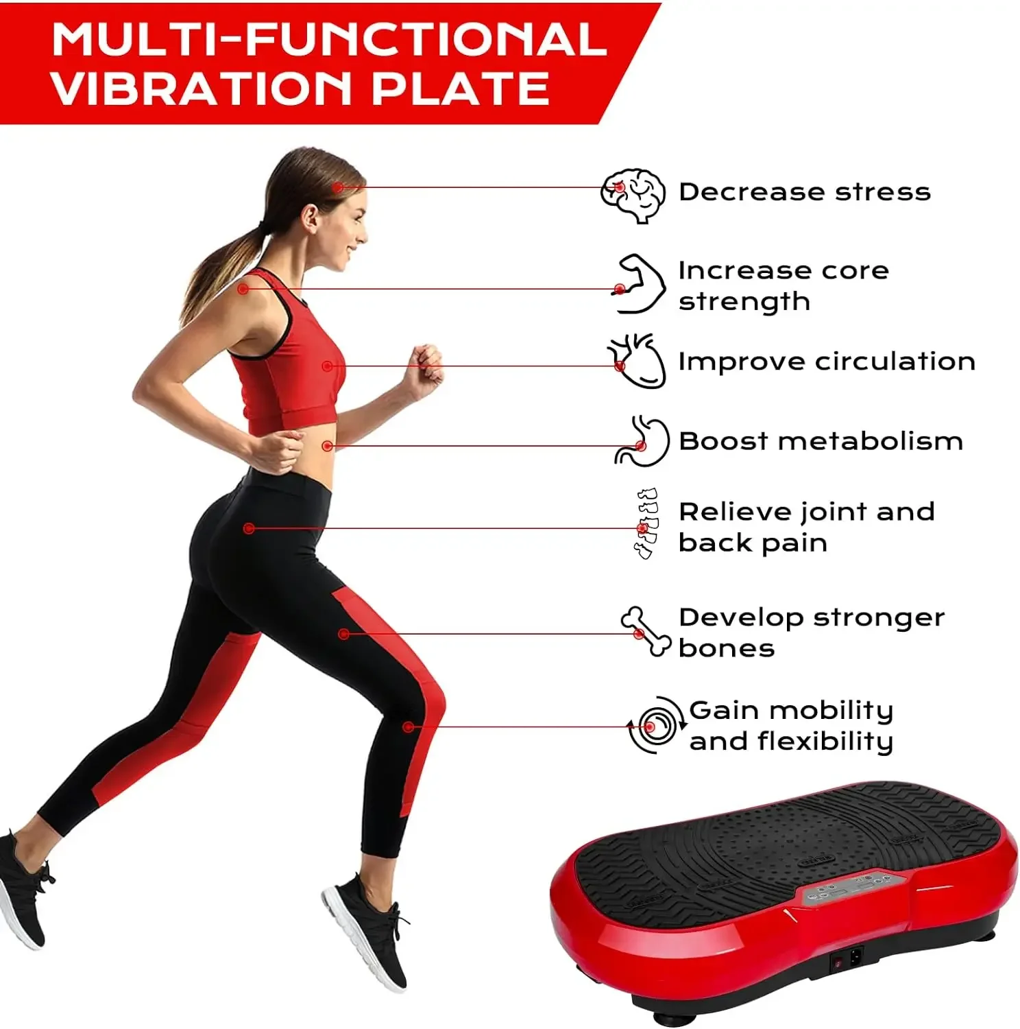 Vibration Plate Exercise Machine Vibration Platform Machine Whole Body Workout Fitness Home Training Ultra Quiet