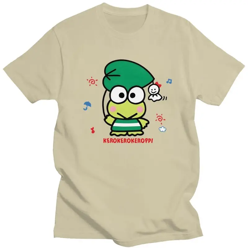 

Custom Trendy Sanrio Keroppi Cartoon T Shirt Men 100% Cotton T-shirt Casual Tee Tops Fashion Tshirts