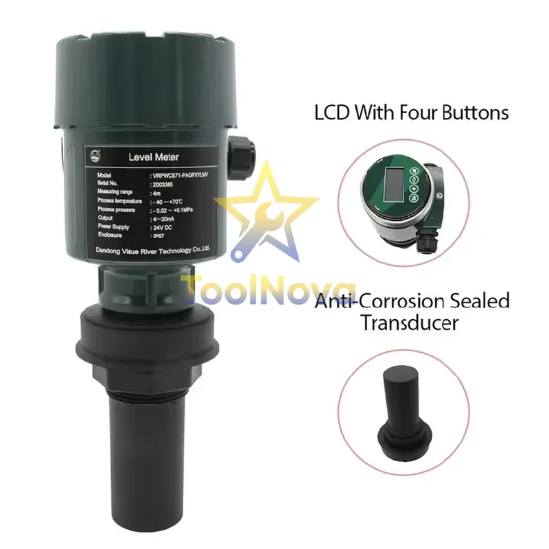 2026hotsale* Ultrasonic Liquid Level Transmitter Water Measuring Instruments with Accurate Performance RS485/Modbus