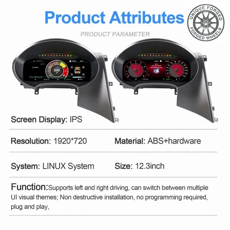 26 Style New Upgrade 10.25 Inch Car LCD Dashboard For VW Seat Leon 2009-2012 Virtual Cockpit Carplay Linux System Digital Clust