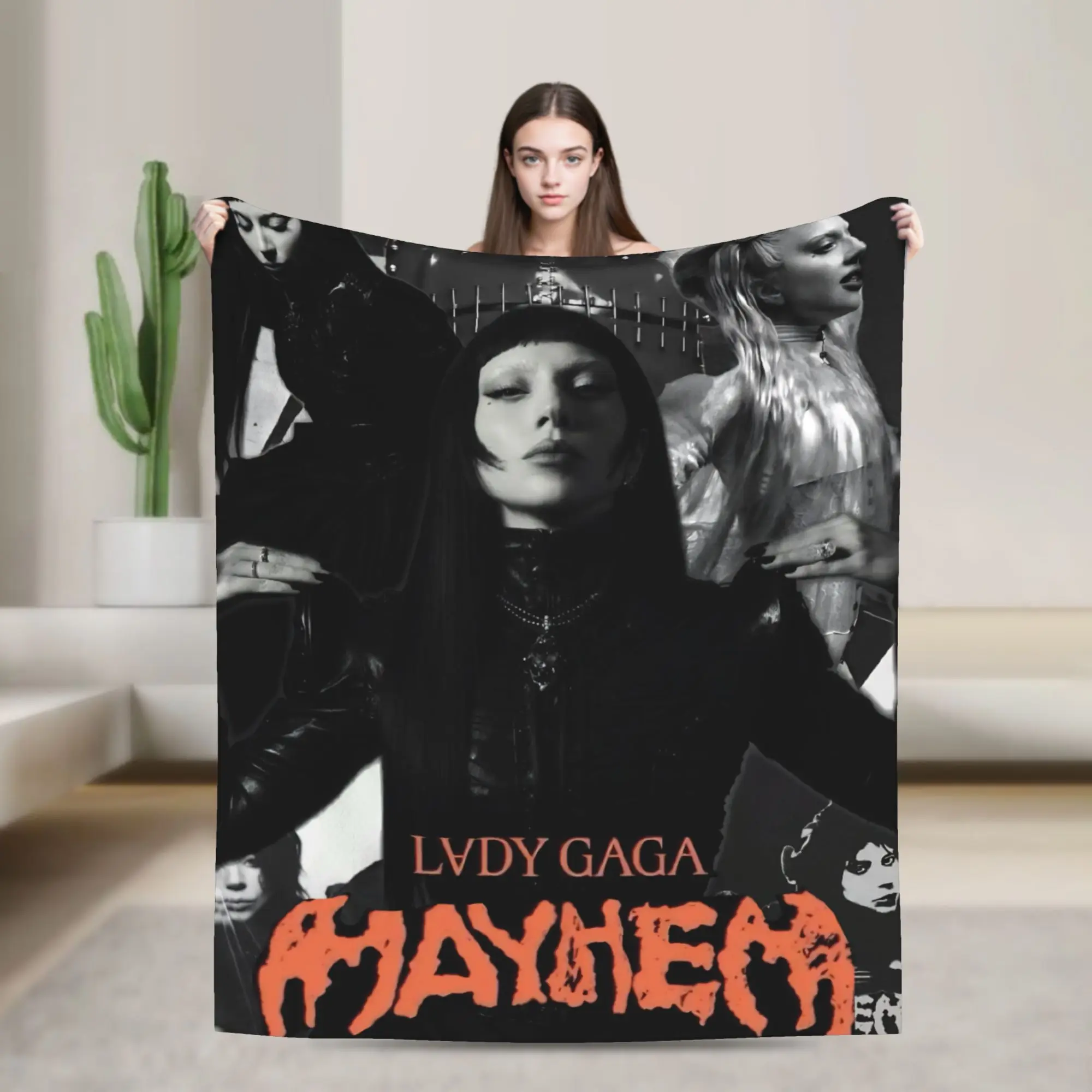 Lady Gaga Mayhem 2025 Album  Blanket  Soft Novelty Plush Throw Blanket For Couch Chair Airplane Travel Bedspread Bed Cover