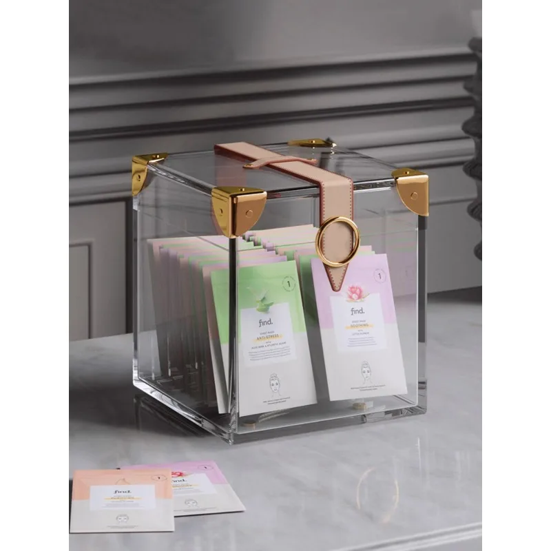 Mask storage box Acrylic desktop dresser Cosmetics skin care products Transparent Suitable for interior decoration