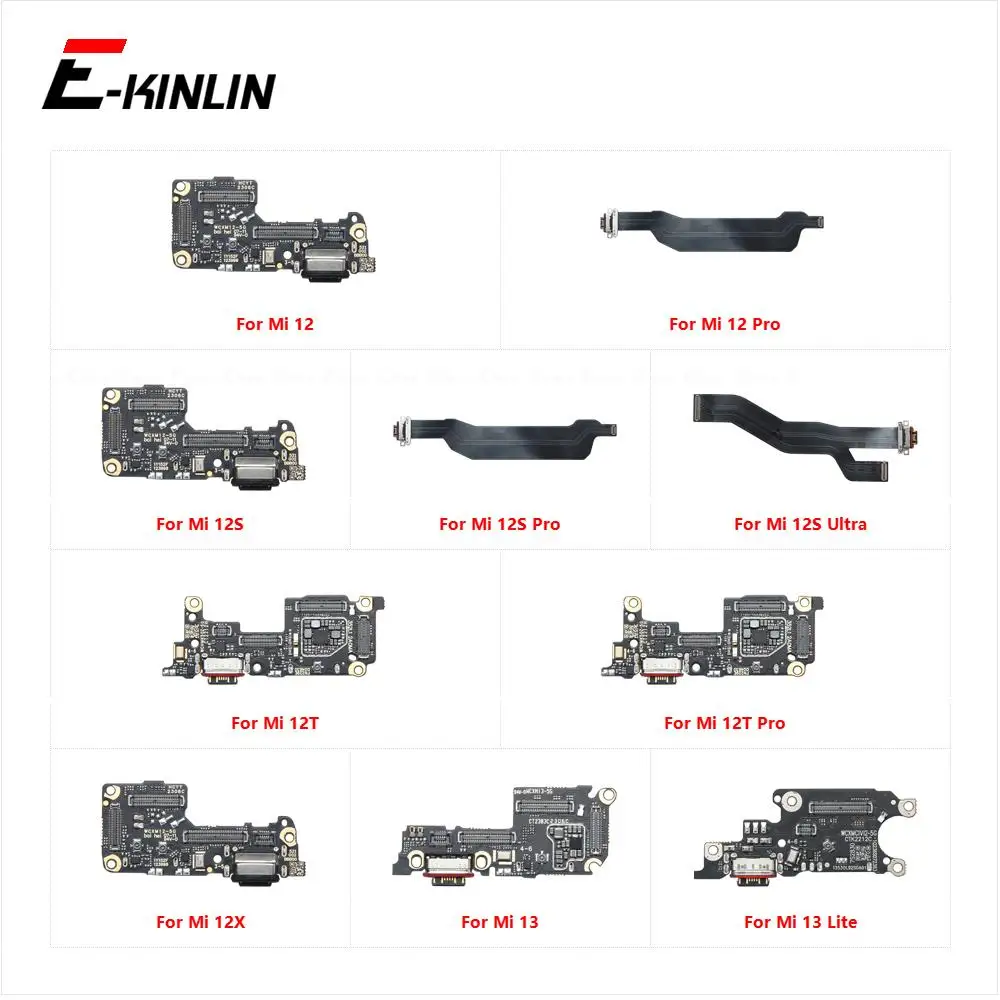 Power Charger Dock USB Charging Port Plug Board Microphone Mic Flex Cable For Xiaomi Mi 13 Lite 12 12S 12T 12X Pro Ultra