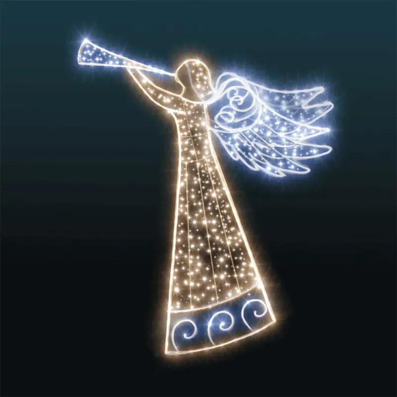 Personalizado. decorações exteriores brancas quentes 3d led iluminado anjo com trompete