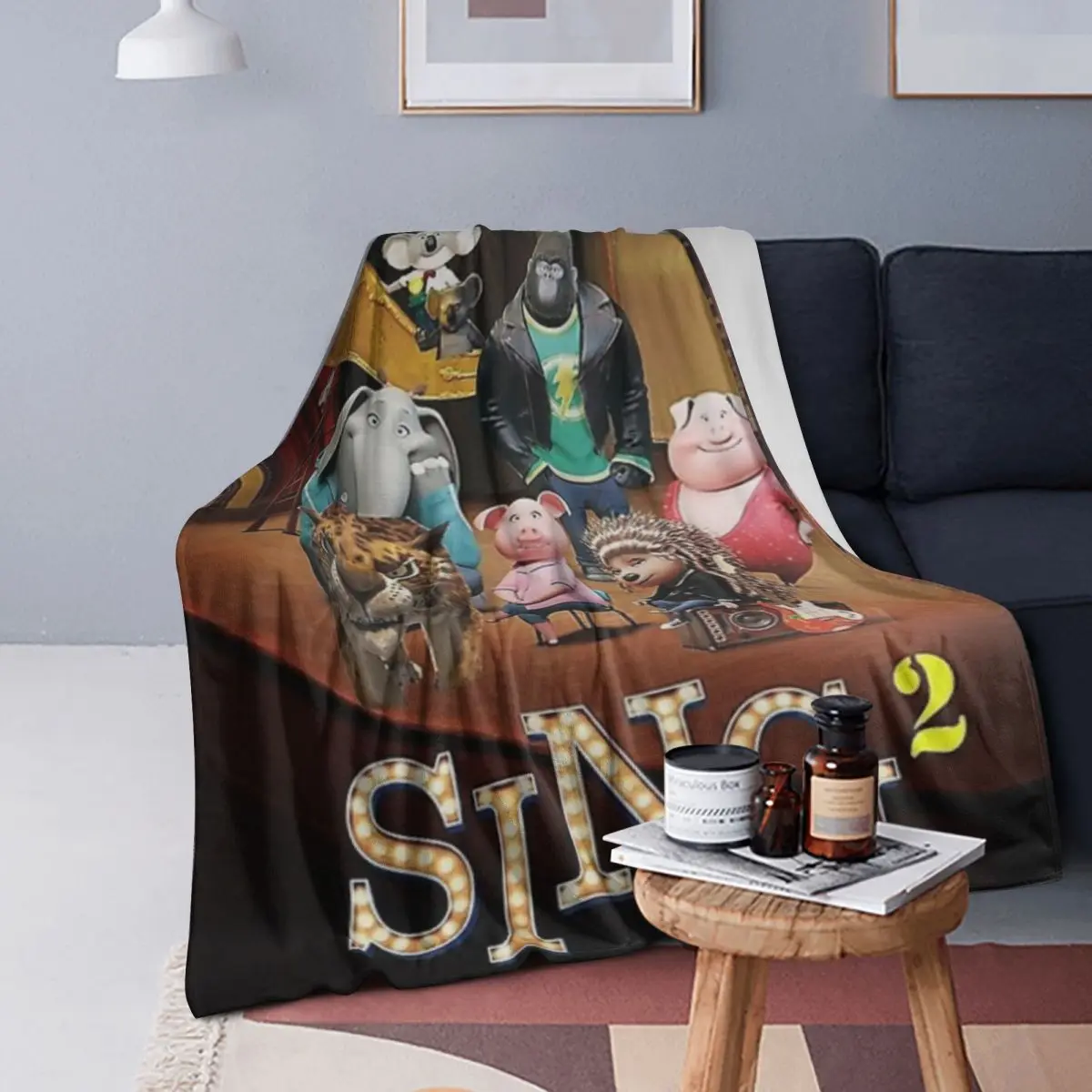

Sing 2 Blanket Soft Warm Flannel Throw Blanket Bedding for Bed Living room Picnic Travel Home Sofa
