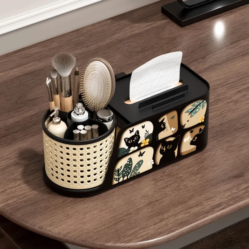 Mid Century Modern Tissue Box Remote Control Storage Box Living Room Coffee Table Dresser Retro Luxury Desktop Tissue Box