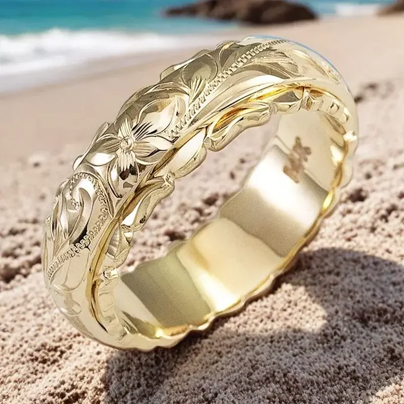 2026 European and American Carved Design Pattern Ring -3 Metal Colors To Choose From - Exquisite Wedding Bride Jewelry Classic