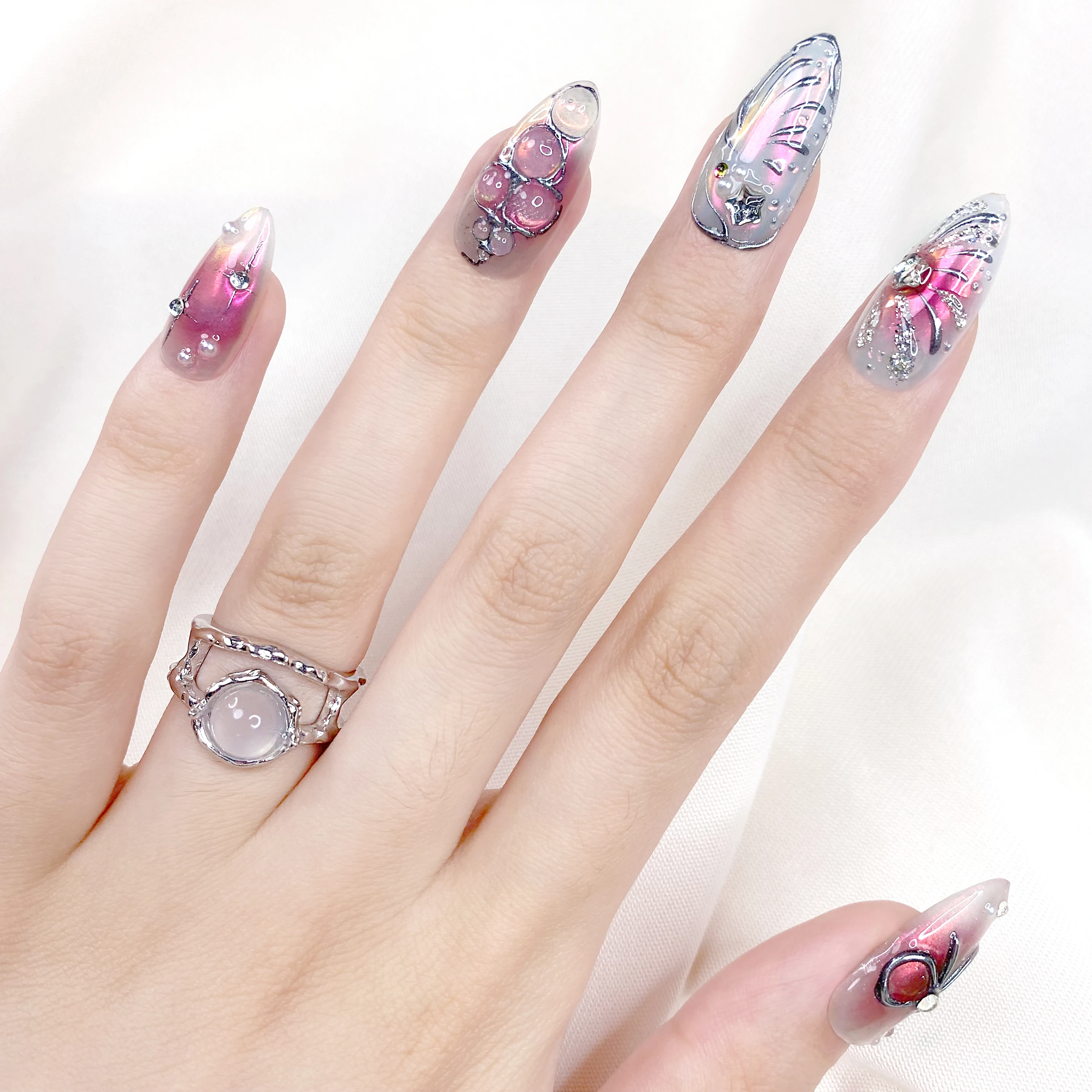 Druk op nagels Handgemaakte set Nepnageltips Professionele gellak Kunstnagels voor eenvoudige toepassing en langdurige slijtage