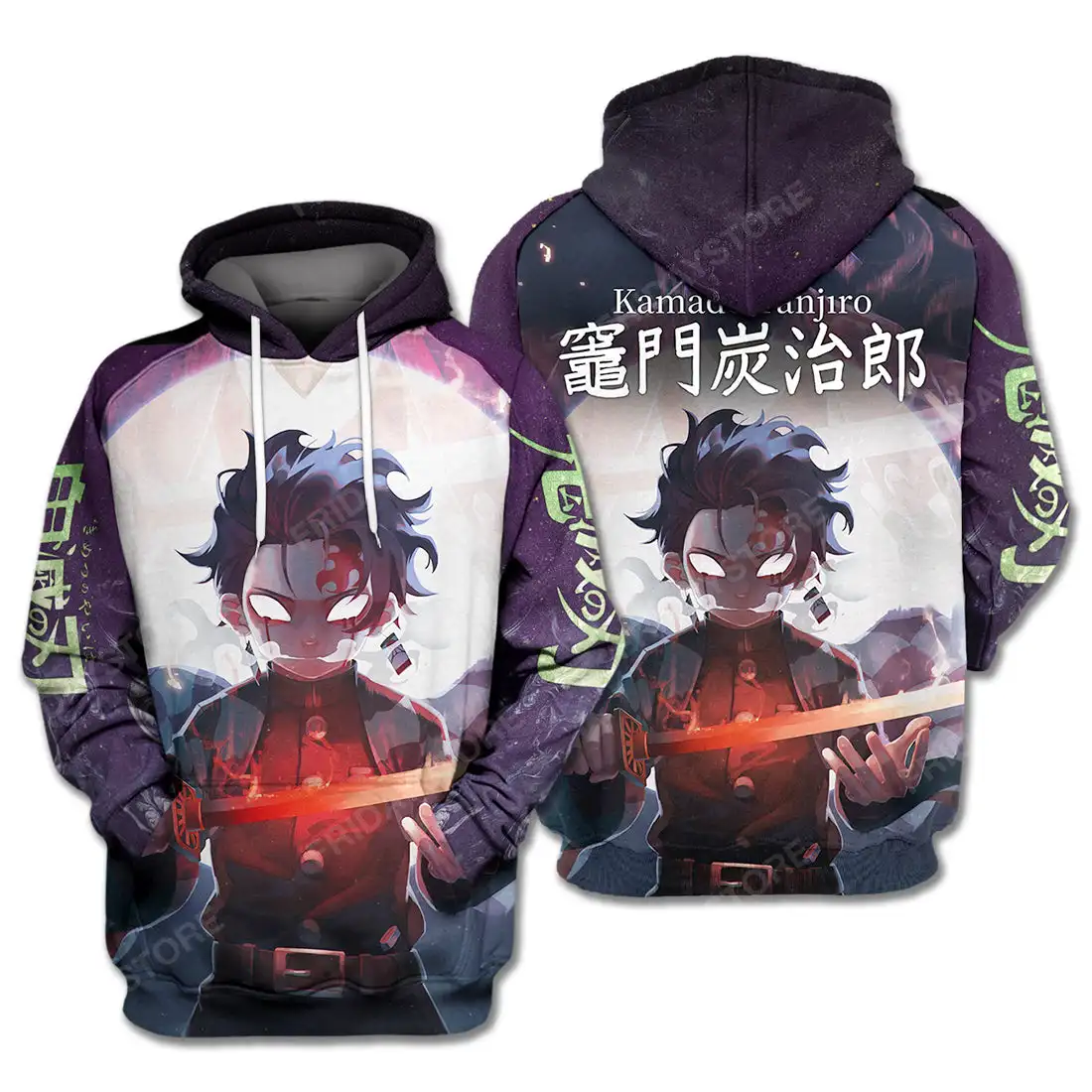 

2025 Bandai AutumnWinter New Anime Demon Slayer 3D Printed KidsAdults Hoodie Y2K Fashionable Super Large Popular Top