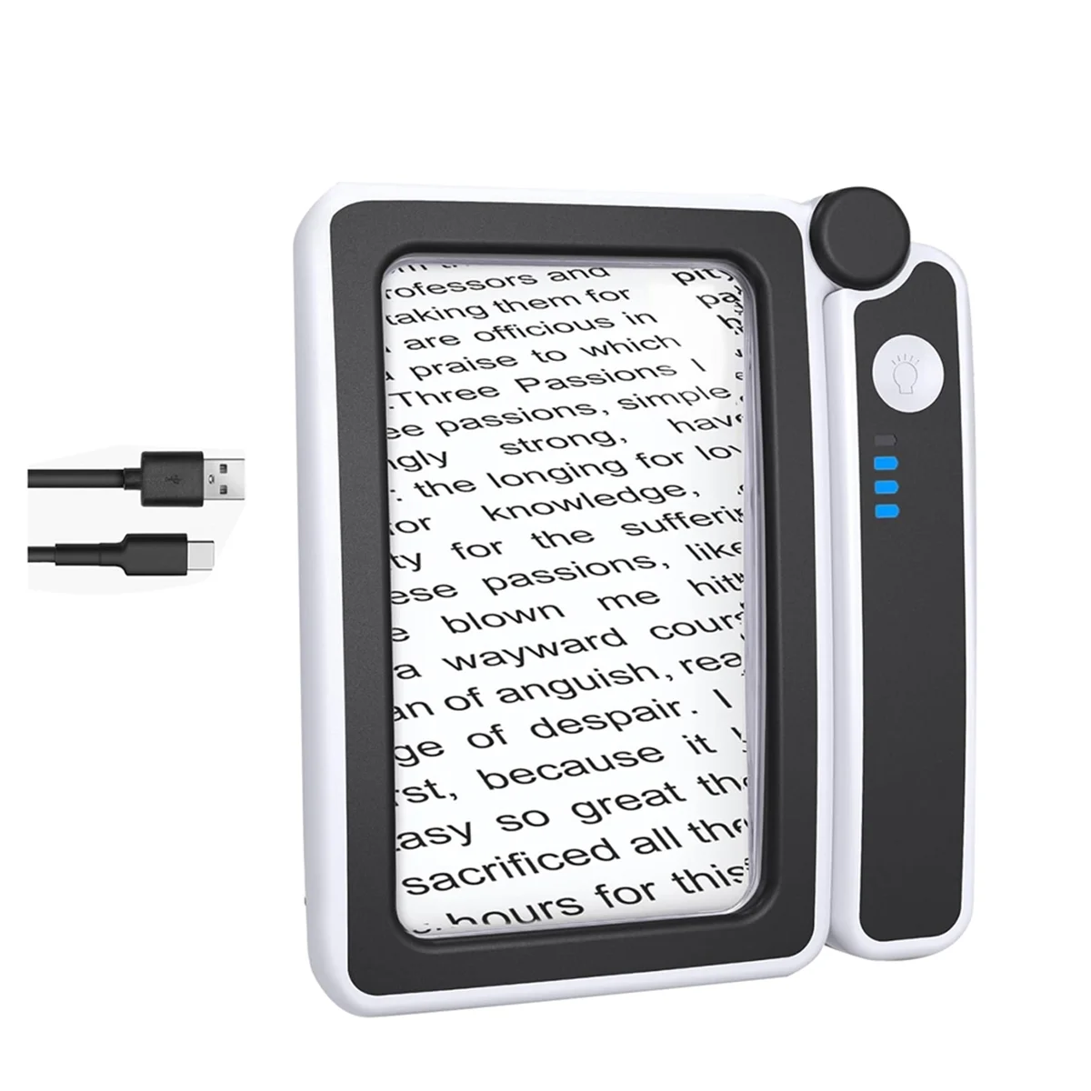 4X Large Magnifying Glass with Light for Reading,Lighted Magnifier with 10 LED Foldable Handheld Magnifiers for Seniors