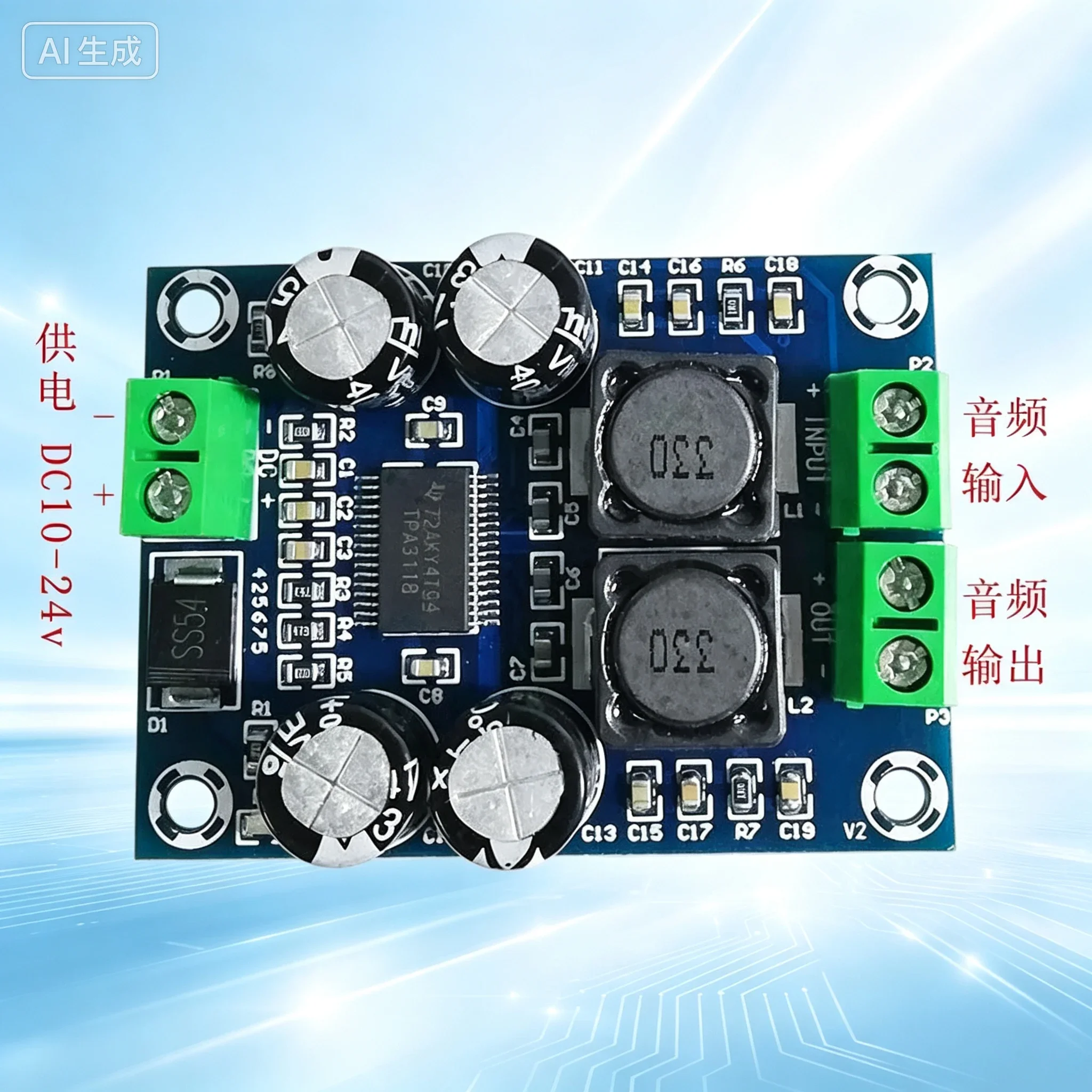 Mono 60W Audio Amplifier Module for Mini TPA3118 Digital Amp Board, DIY Speaker XH-M311