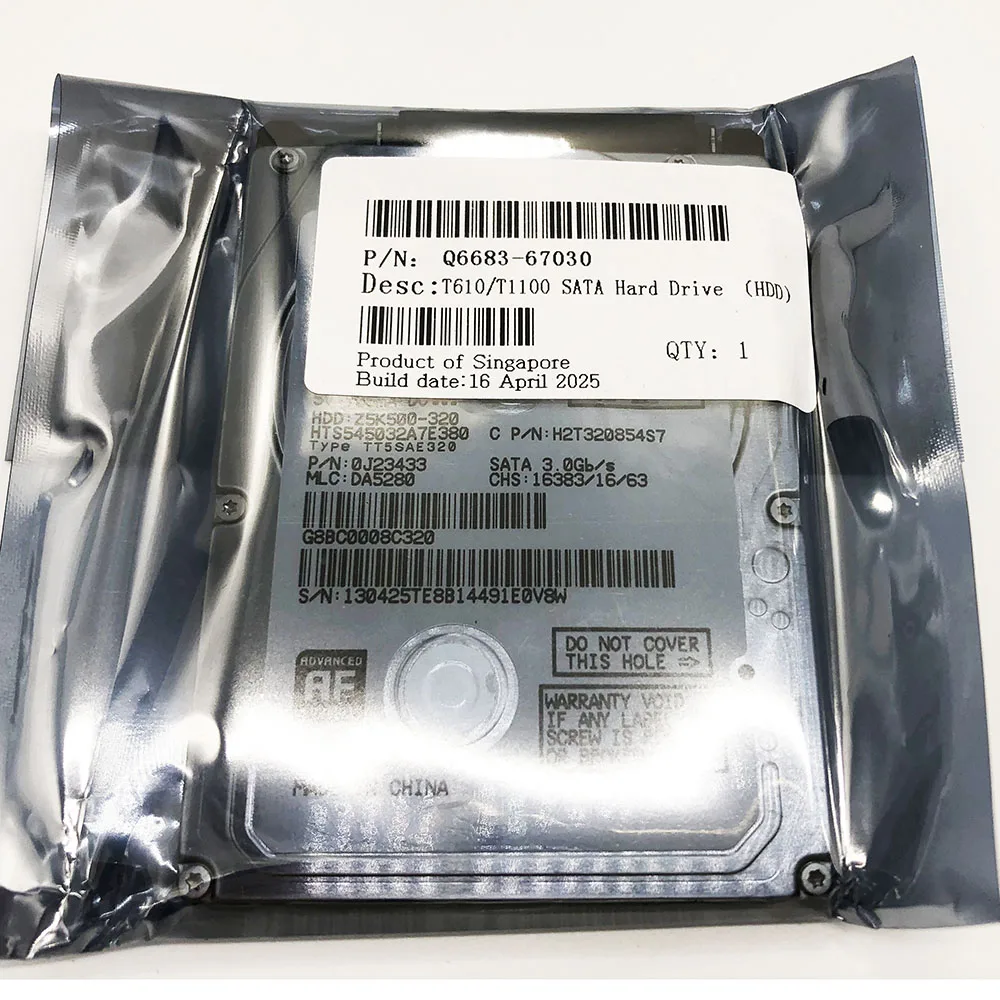 

Жесткий диск HDD Q6683-67030 для HP T610 1100 790 T795 T770 T1200 T1300 T920 T2300 Z3200