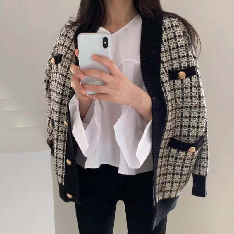 

Tweed Jacket Down Womens Fall Corduroy Mid-Length Panelled Puffed Decorated Tassels Silhouette Korean Style Japanese Irregular