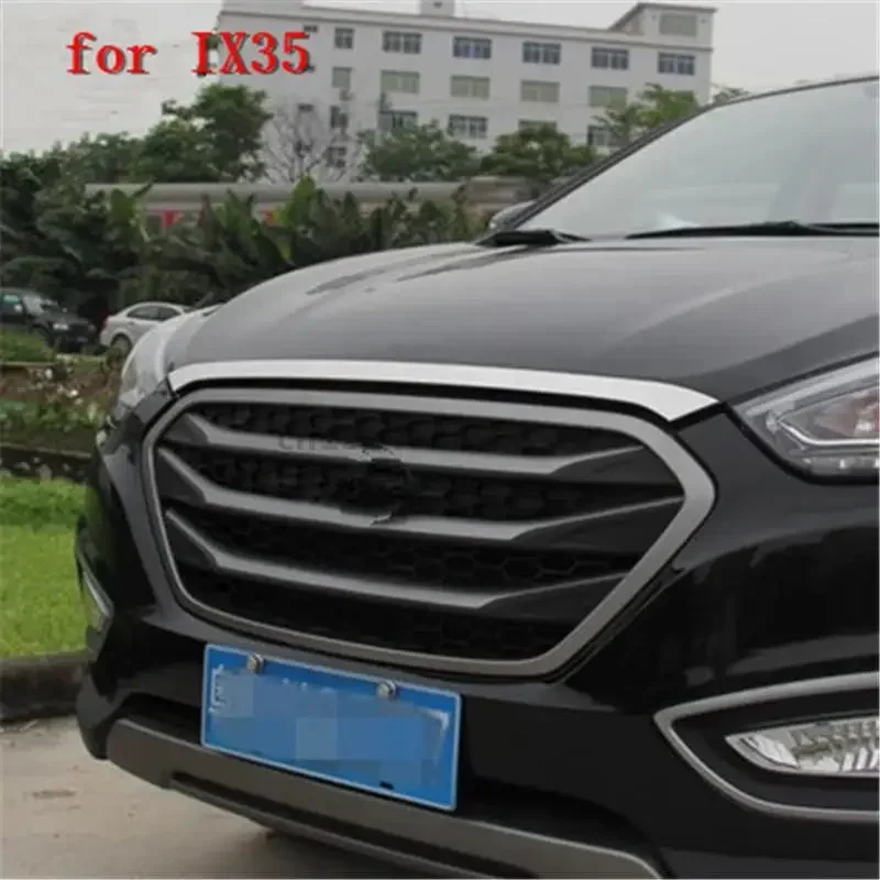 For Hyundai IX35 2010-2015 High-quality ABS Chrome Front Grille Hood Engine Cover Trim  Exterior decoration Styling Accessories