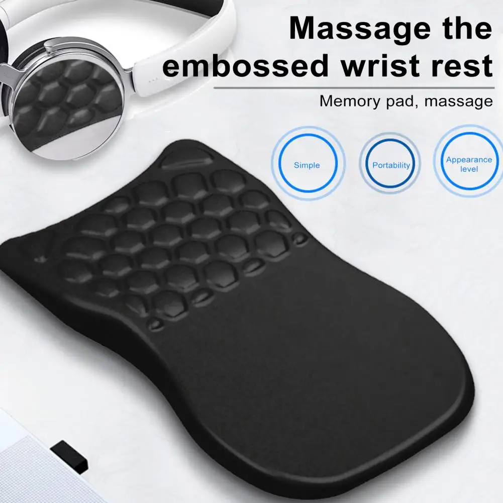 

Blood Flow Promoting Wrist Pad Ergonomic Memory Foam Mouse Pad with Wrist for Stress Relief Comfort Wear Resistant for Office