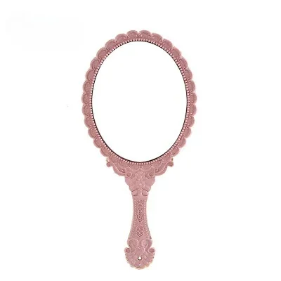 Vintage Carved Handheld Vanity Mirror Makeup Mirror SPA Salon Makeup Vanity Hand Mirror Handle Cosmetic Compact Mirror for Women