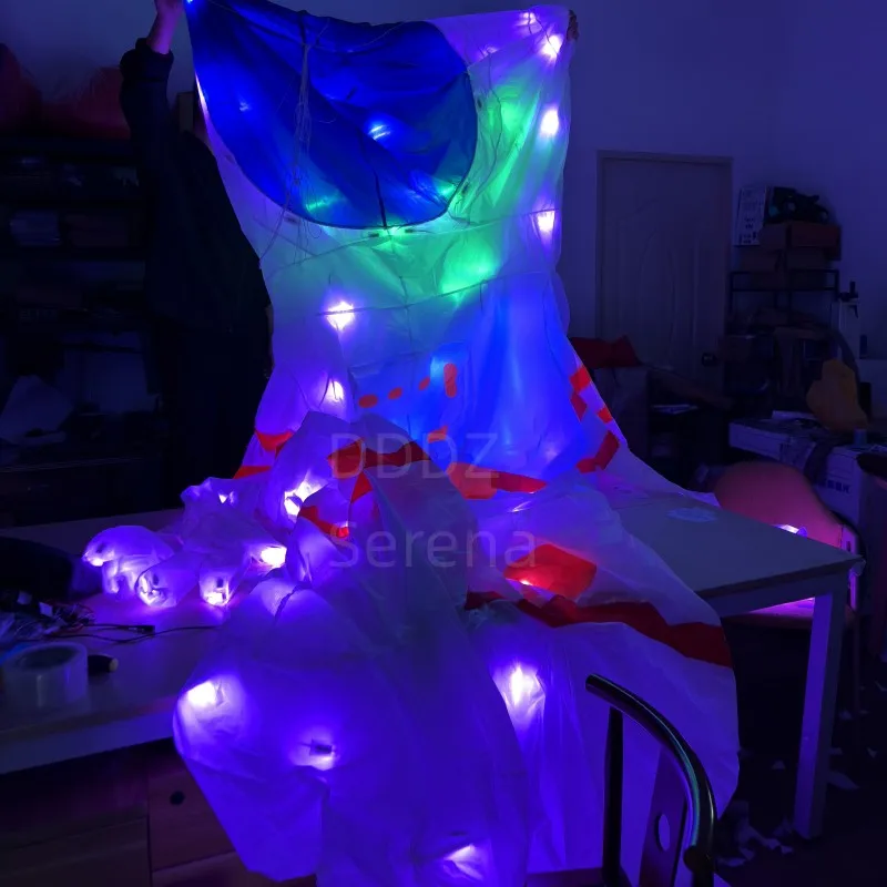 LED Astronaut 4M Soft Inflatable Pendant show kite spaceman ripstop nylon fabric with round corner LED in supper high bright
