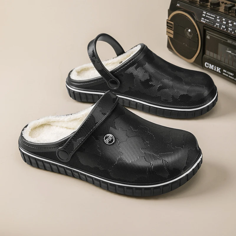 

Slippers for Men Men's Slippers Warm Add Velvet Household Cotton Couple Women Home Shoes Wear-resistant Fashion Footwear New