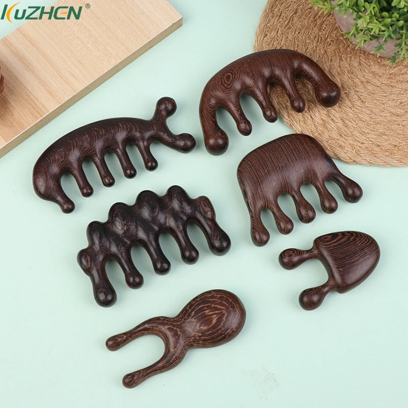 Cartoon Wood Scalp Head Massage Eye Guasha Massage Body Beautify Multifunctional Meridian Comb Body Care