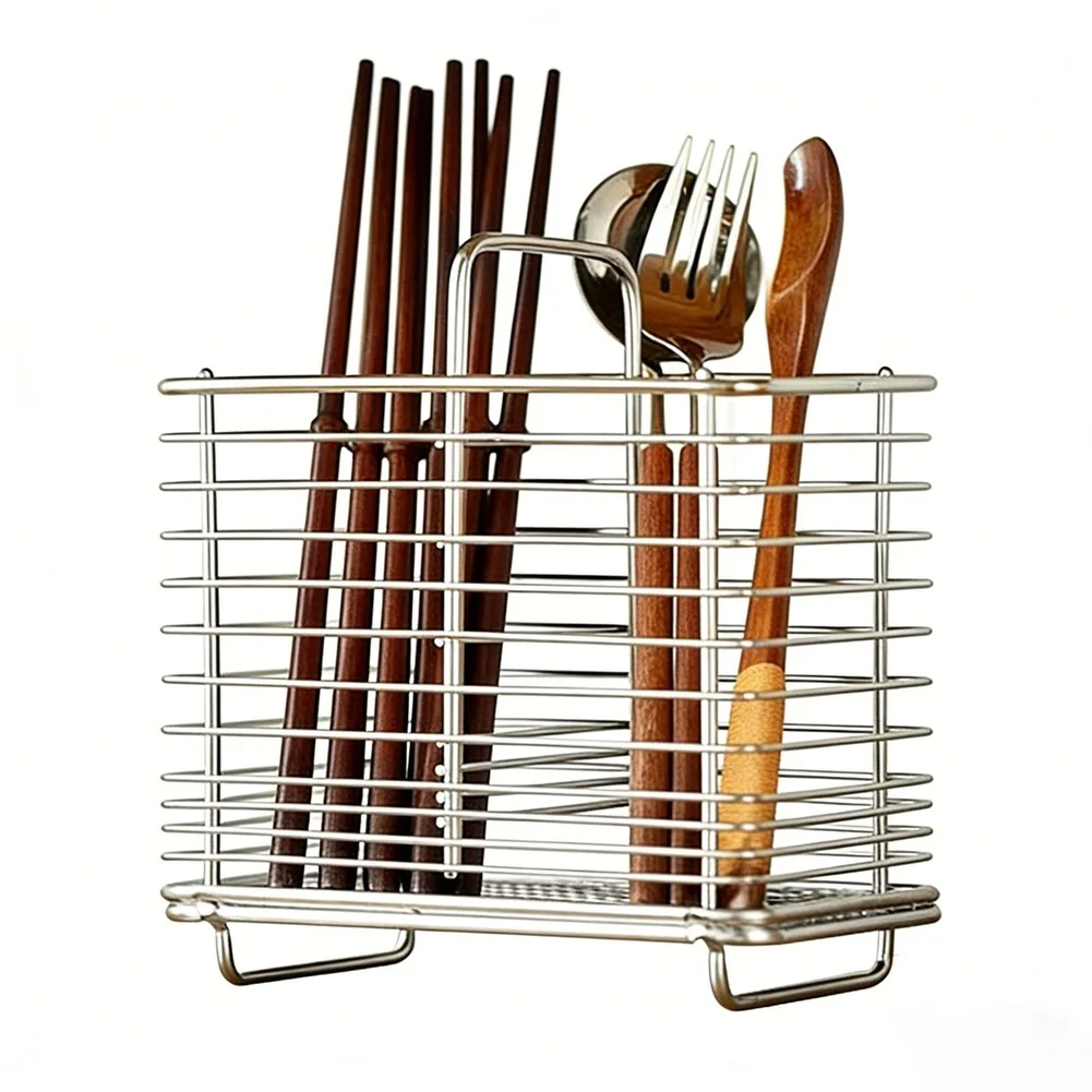 Dual Stainless Steel Drying Rack for Chopsticks and Utensils Featuring Rust Resistant Construction and Wall Mount Option