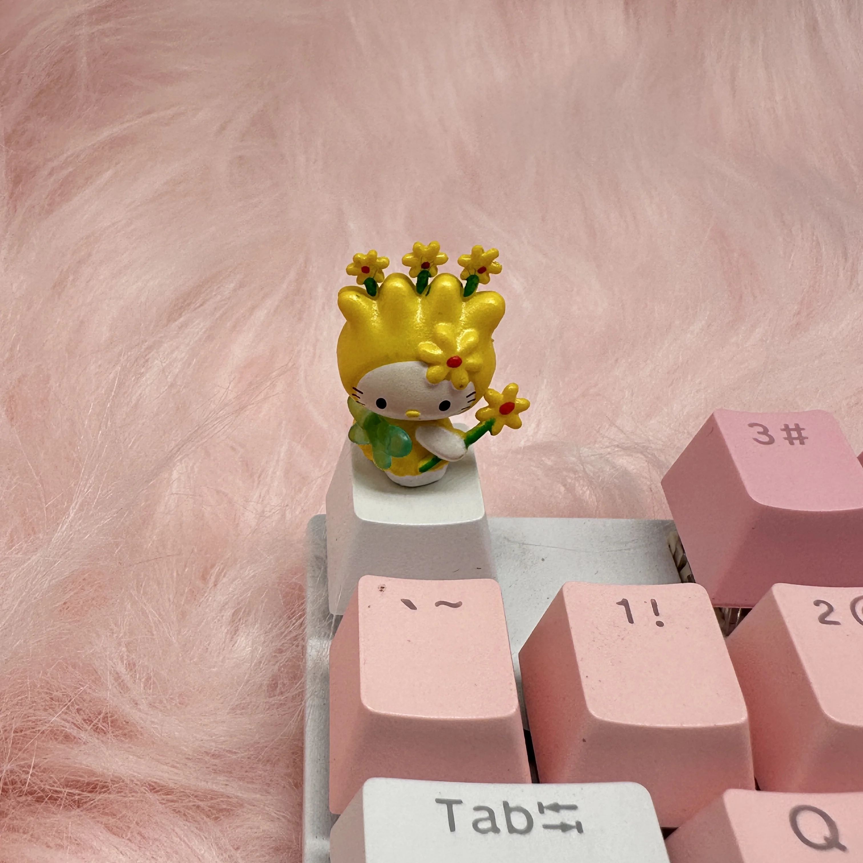 新しいキュートなピンクのKTキャット高品質R4PBTパーソナライズカスタム漫画メカニカルキーボードキーキャップ