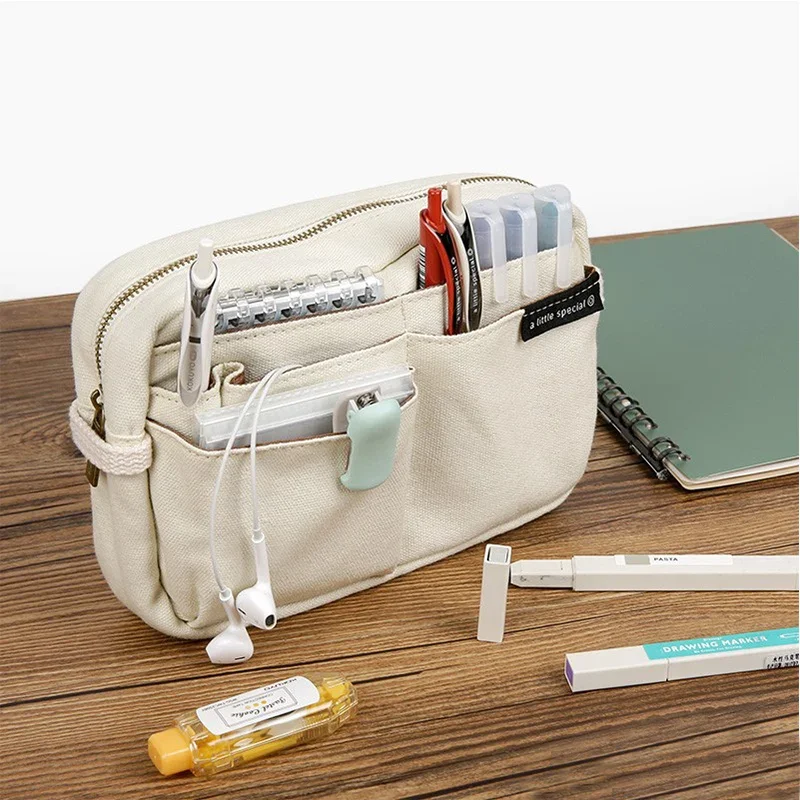 1pc Japan Kokuyo A Litttle Special Series Pencil Bag Student Stationery Bag Large Capacity Stationery Box Retro