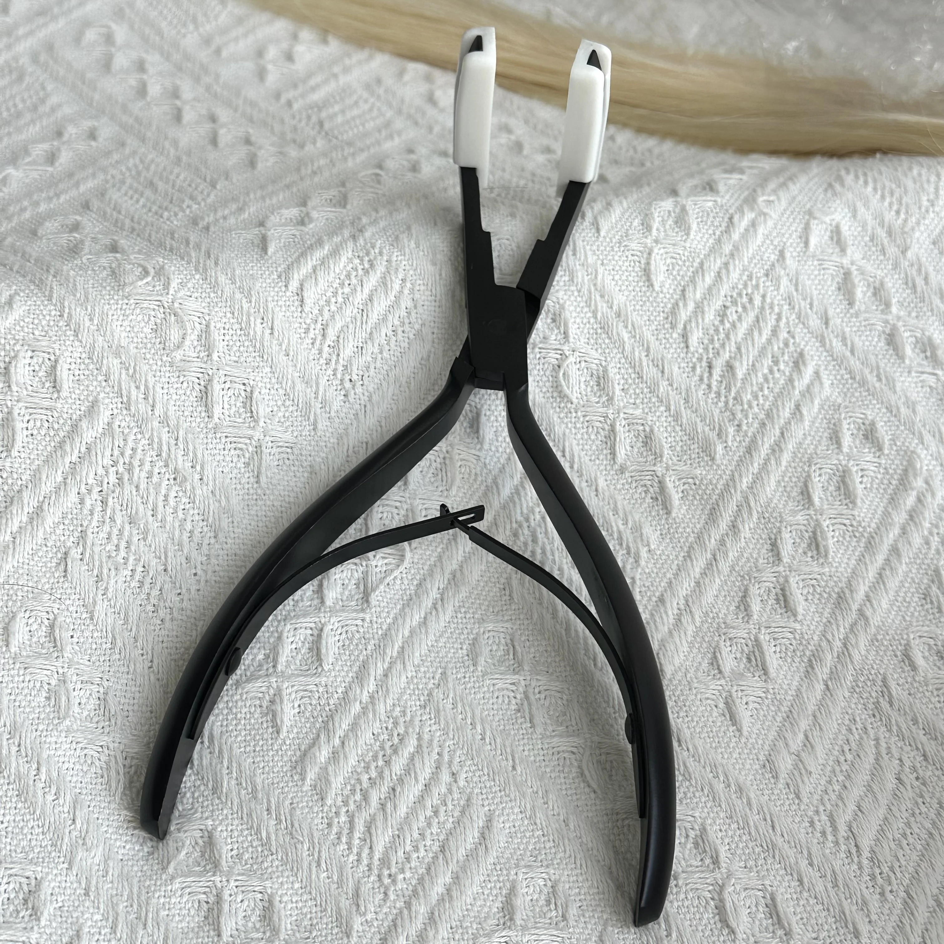 1 قطعة 7 بوصة الفضة الفولاذ المقاوم للصدأ كماشة لشريط الشعر التمديد الشريط ختم كماشة أدوات وصلات شعر الكيراتين