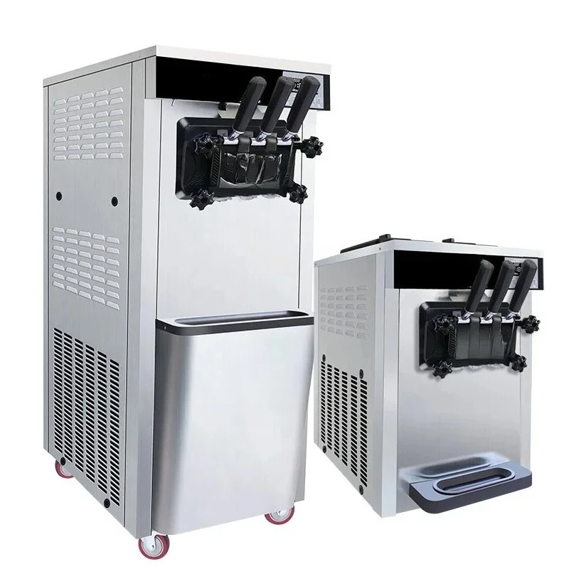 Automatic Three Flavors Soft Serve Ice Cream Machine Table Top Ice Cream Maker Best Price New Commercial Ice Creme Machine