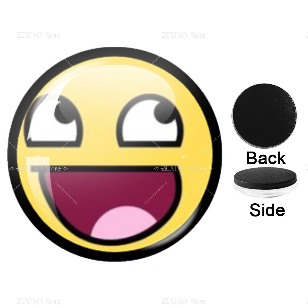 Epic Face Funny Epic Face Meme Refrigerator Sticker Glass Cabochon Cute Fridge Refrigerator Stickers Home Decor Jewelry Gift ﻿