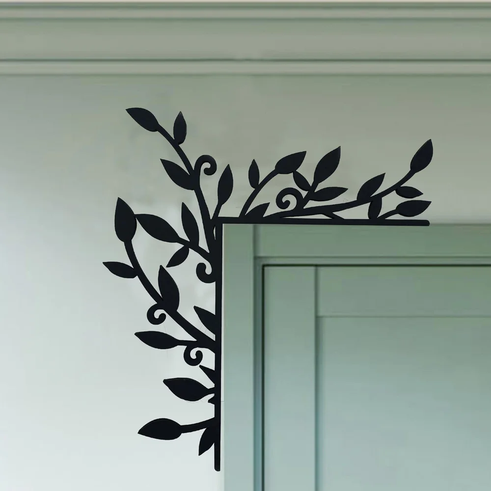 

1pc Art Deco Metal Plants Door Frame Corner Iron Leaves Theme Wall Sculpture Home Decor Artwork Decorative Door Frame Pendant